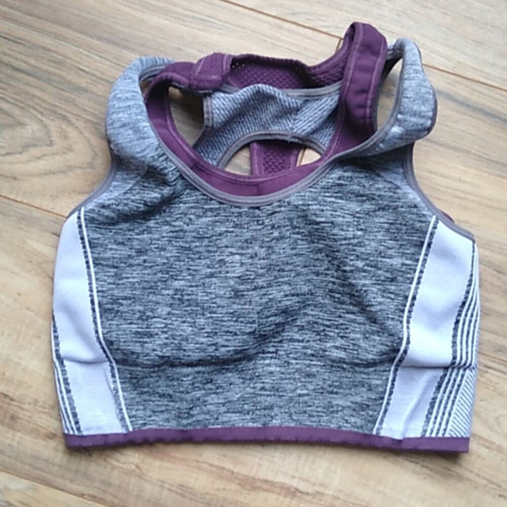 Athleta Sports Bra Size Small B Purple Gray Crossback